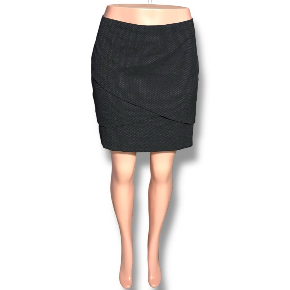 Forenza Womens 12 Classic Charcoal Overlapping Tiers Pencil Bodycon Mini Skirt